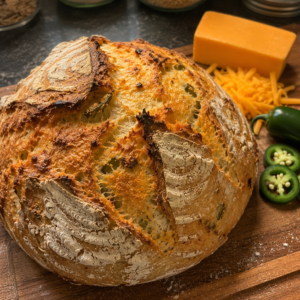Cheddar Jalapeño Sourdough Loaf